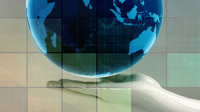 planet floating over a hand